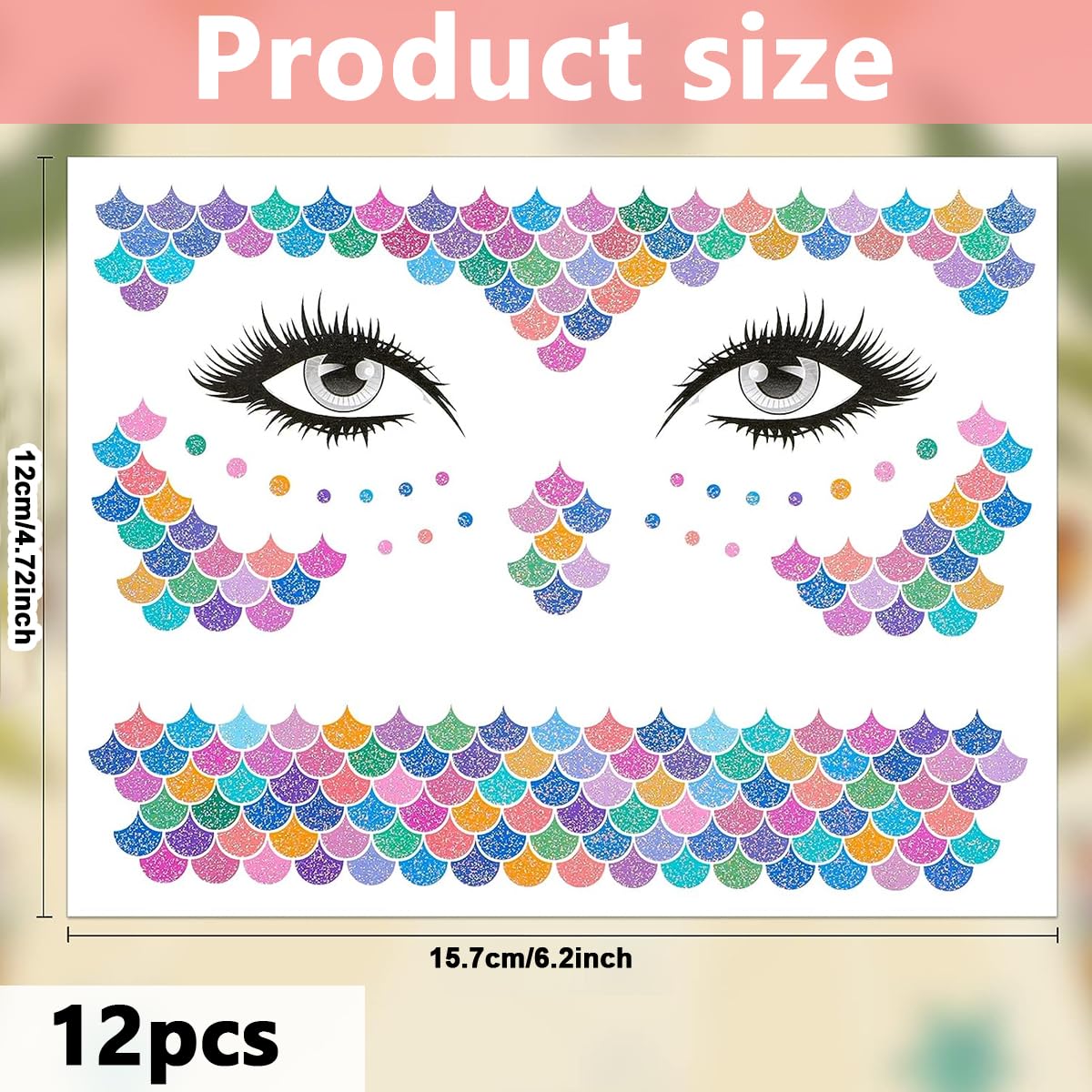 MAYCREATE 12 Sheets Glitter Face Temporary Tattoo for Women Girls, Charming Decals Flowers Face Arm Body Makeup Stickers, Waterproof Butterfly Fake Tattoos for Party, Halloween MAYCREATE 12 Sheets Glitter Face Temporary Tattoo for Women Girls, Charming Decals Flowers Face Arm Body Makeup Stickers, Waterproof Butterfly Fake Tattoos for Party, Halloween